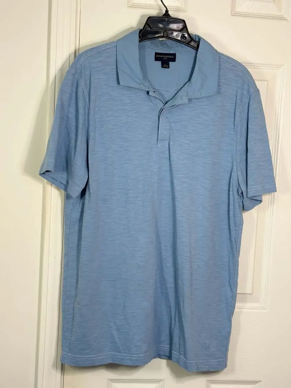 Banana Republic Men's Short Sleeve 100% Cotton Polo Shirt in Blue #1498